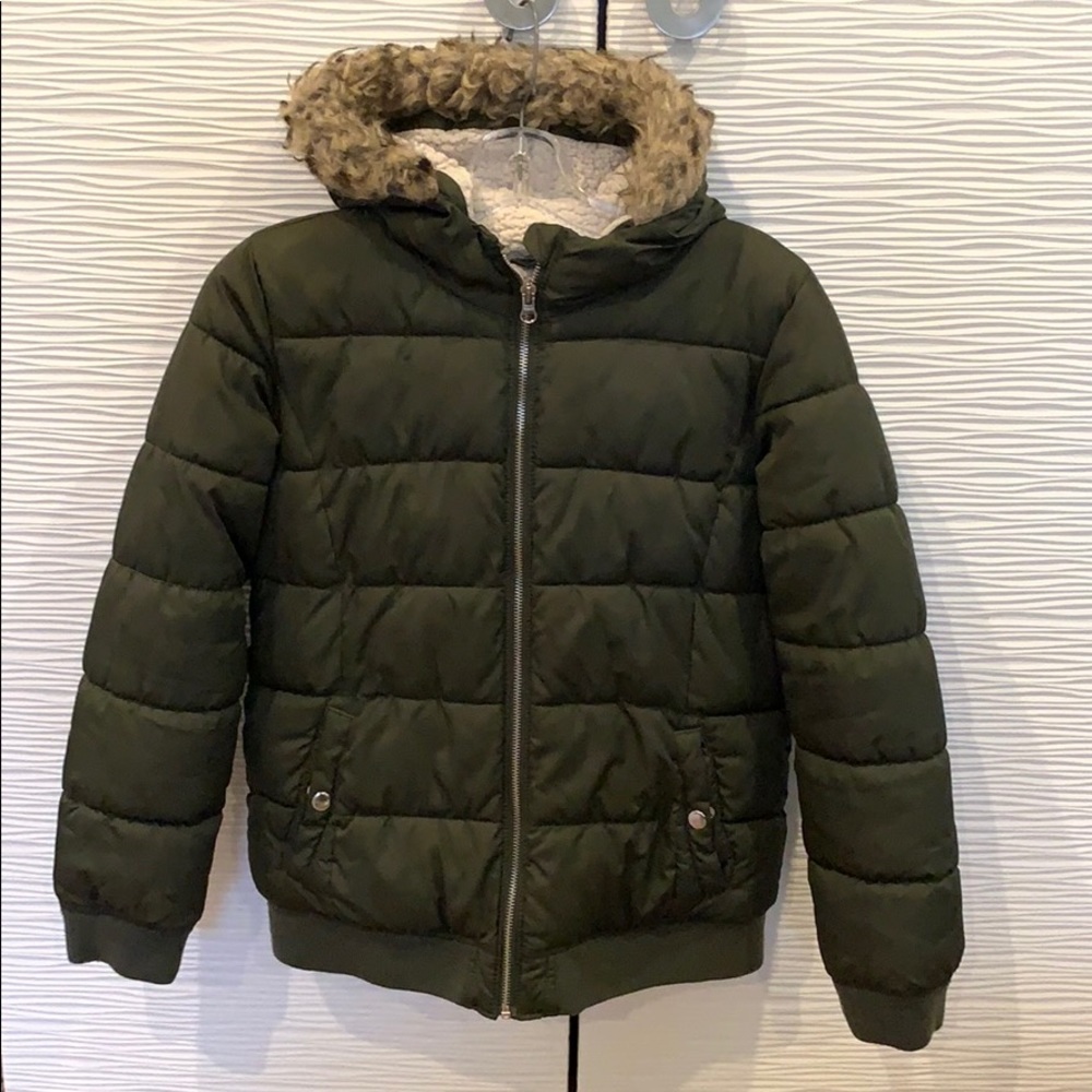 Girls Old Navy Puffer Jacket- Khaki Green